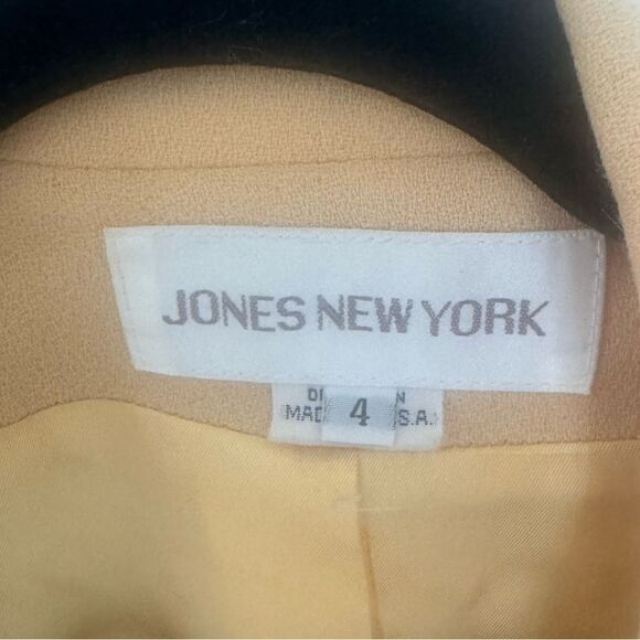 Vintage Jones New York Wool Blazer 80s Cropped Bolero Jacket Butter Yellow USA - Picture 7 of 10